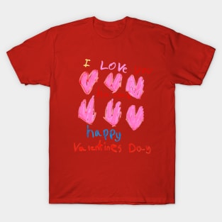 Valentines hearts by Hannah - Homeschool Art Class 2021/22 Art Supplies Fundraiser T-Shirt